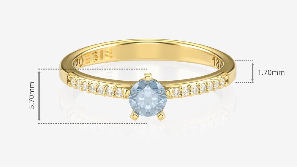 Anel de Noivado Petit Solitaire II-Tp (medidas)