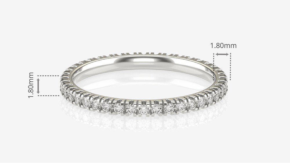  Aliança Eternity Prata (diamantes de laboratório) (medidas)