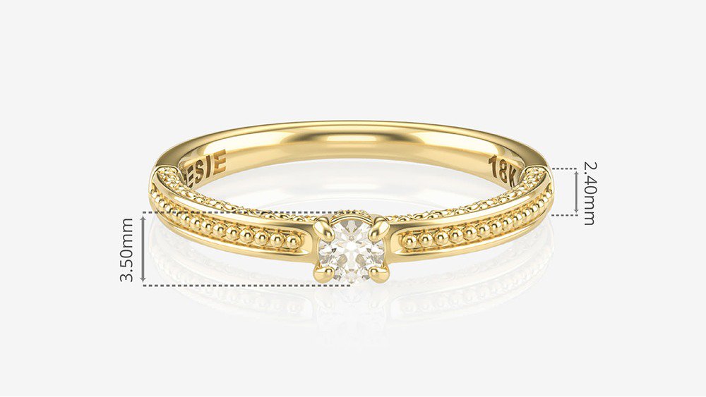 Anel de Noivado Garden II (medidas)