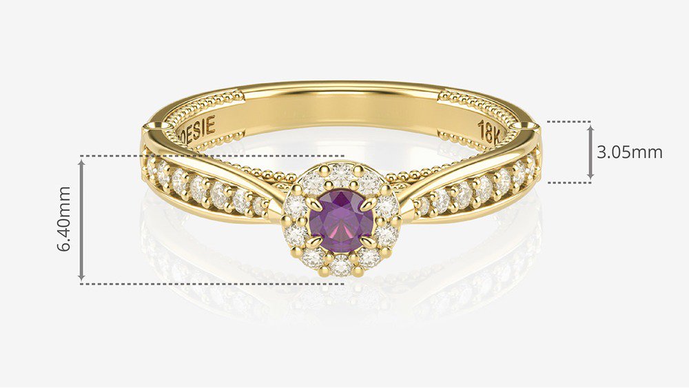 Anel de Noivado Uni Princess II-Am (medidas)