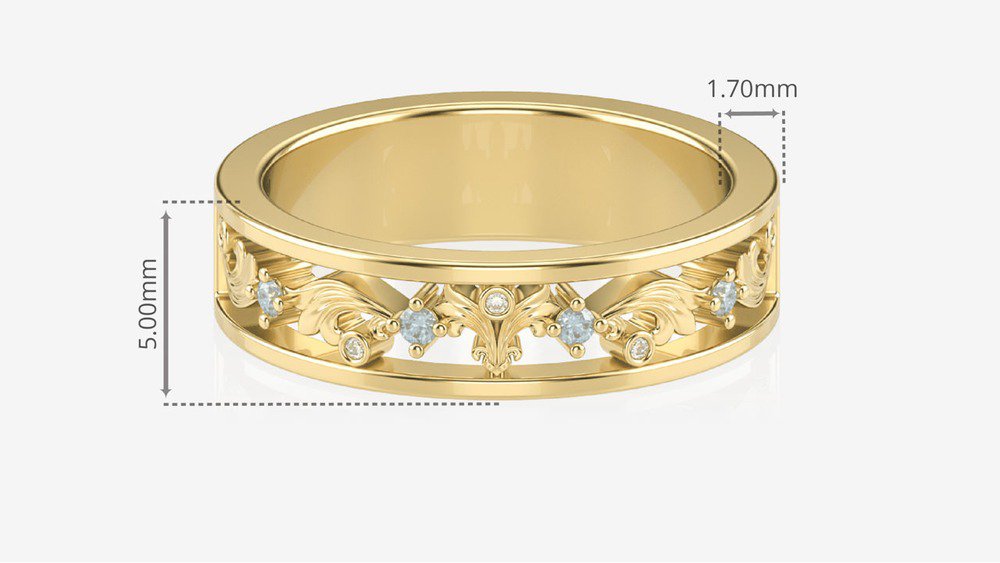  Anel de Formatura de Ciências Econômicas Acanthus II (Medidas)