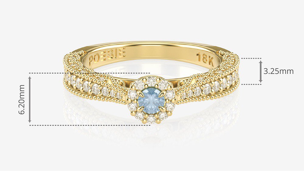 Anel de Noivado Elysian II-Tp (medidas)