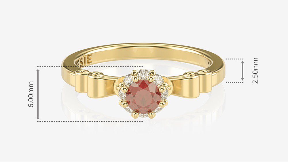 Anel de Formatura de Direito Gran Justitia II (medidas)