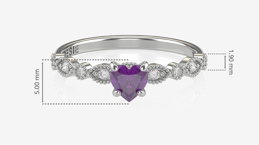 Anel de Noivado Valentine I-Am (medidas)