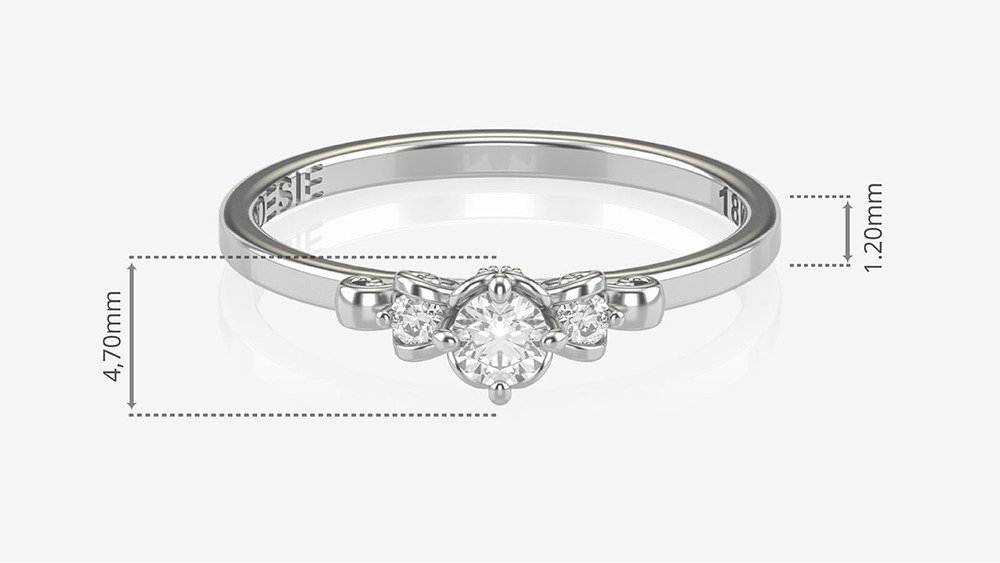 Anel de Noivado Liebe I (diamantes de laboratório) (medidas)