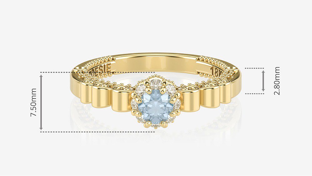 Anel de Noivado Impera II-Tp (medidas)