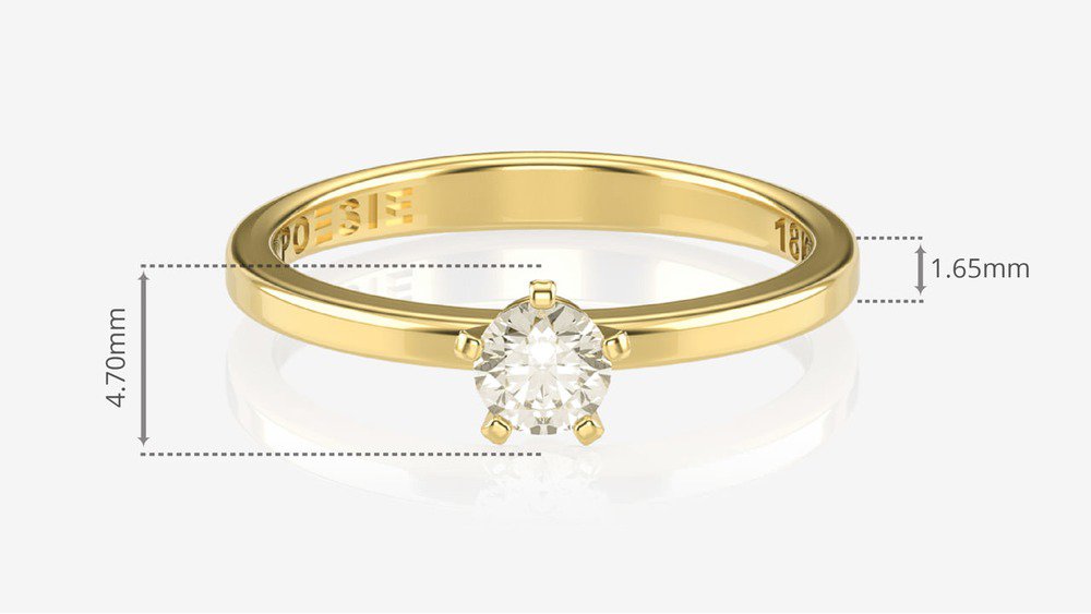 Anel de Noivado Promise II (diamantes de laboratório) (medidas)