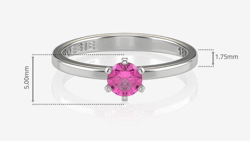 Anel de Noivado One I-Tu (medidas)