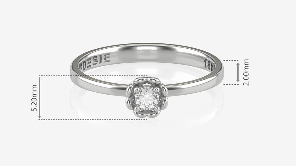 Anel de Noivado Bloom I (medidas)
