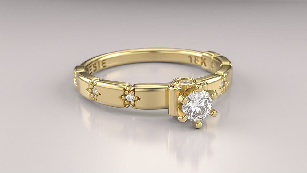 Anel de Noivado Celestia II (3)