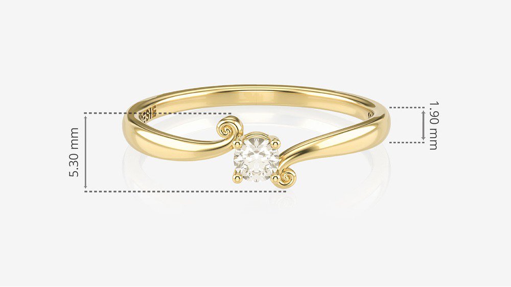 Anel de Noivado Dreamy II (medidas)