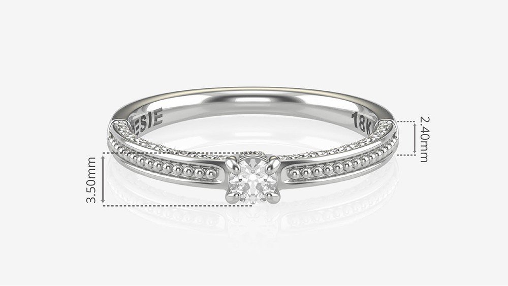 Anel de Noivado Garden I (medidas)