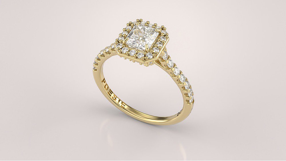 Anel de Noivado Radiant II (personalizado com diamante F-VS2) (1)