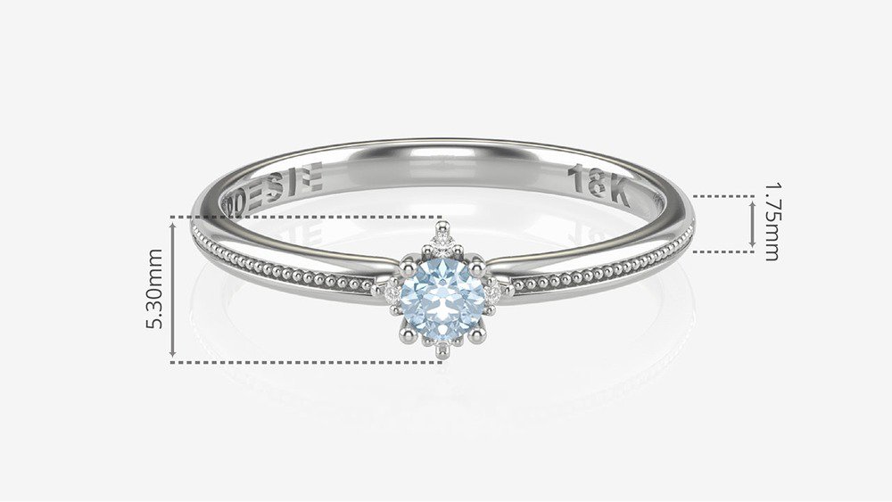 Anel de Noivado Cosmos I-Tp (medidas)