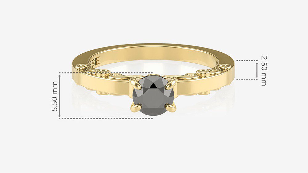 Anel de Noivado Sansfin II (medidas)