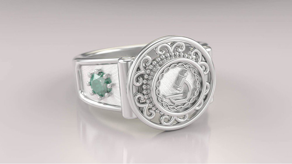 Anel de Formatura de Biomedicina Sinete (Prata 925) (3)