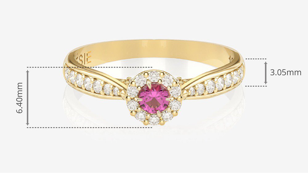 Anel de Noivado Uni II-Tu (medidas)