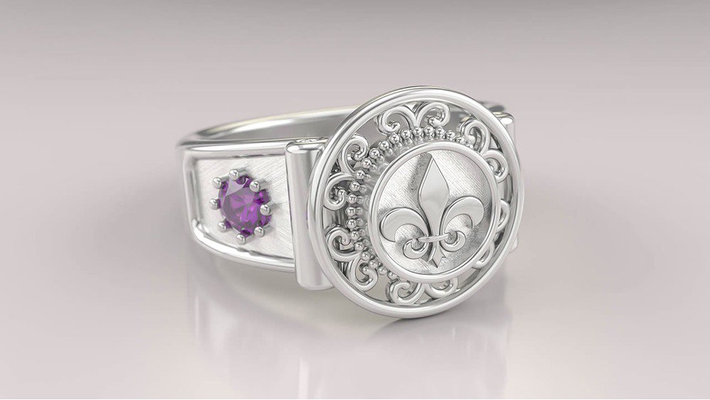 Anel de Formatura de Letras Sinete (Prata 925) (3)