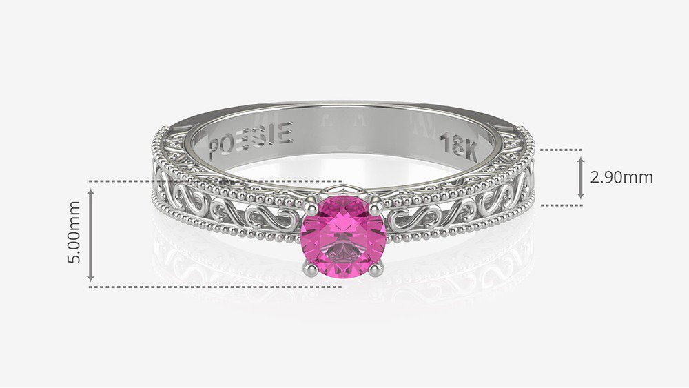 Anel de Noivado Relique I-Tu (medidas)