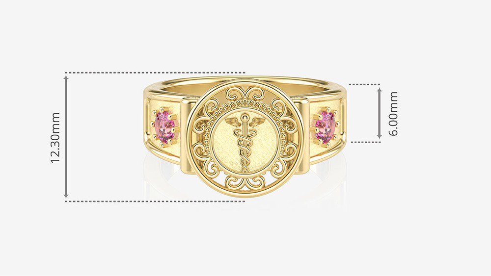 Anel de Formatura de Ciências Contábeis Sinete II (medidas)