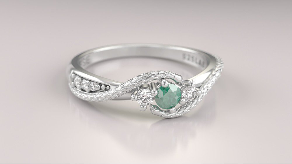  Anel de Formatura de Saúde Angitia Prata (diamantes de laboratório) (2)