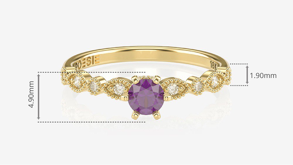 Anel de Noivado Gran Destiny II-Am (medidas)