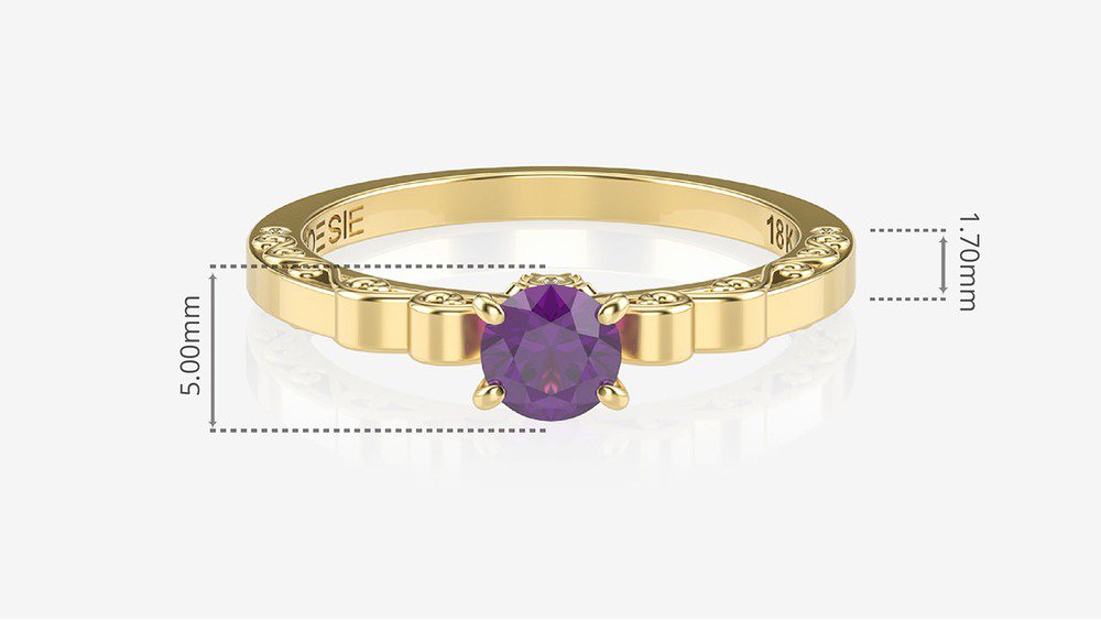 Anel de Noivado Sakura II-Am (medidas)