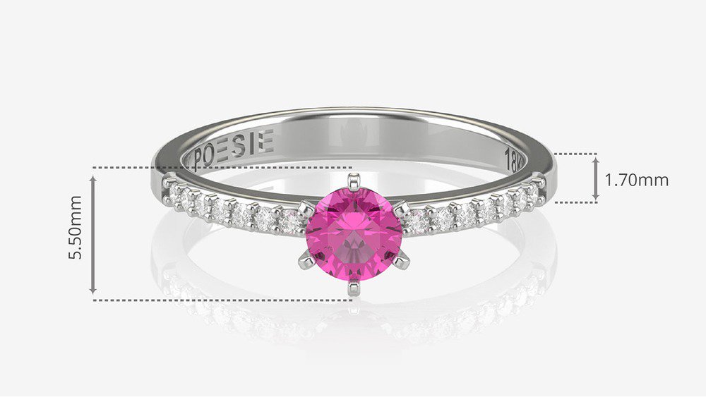  Anel de Noivado Solitaire I-Tu (medidas)