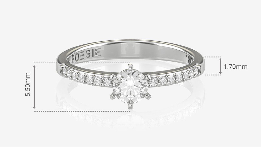 Anel de Noivado Solitaire I (diamantes de laboratório) (medidas) 