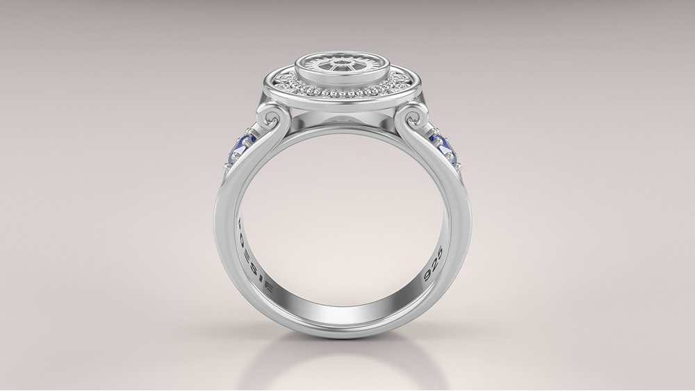 Anel de Formatura de Engenharia Sinete (Prata 925) (2)