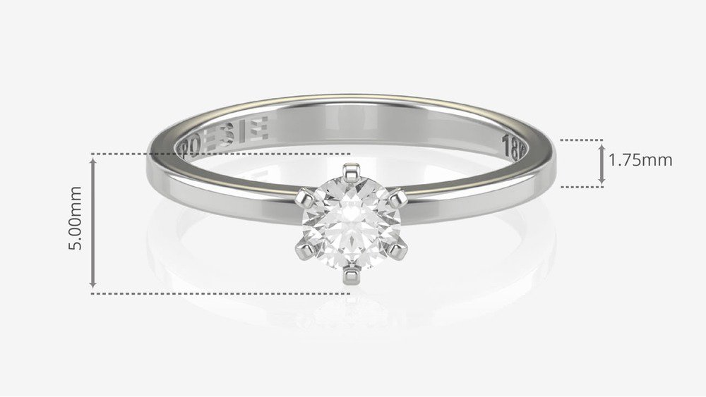  Anel de Noivado One I (diamantes de laboratório) (medidas)