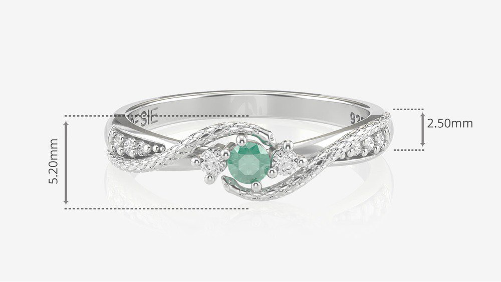  Anel de Formatura de Saúde Angitia Prata (diamantes de laboratório) (medidas)