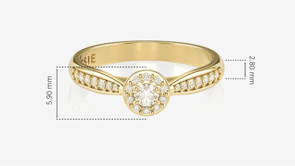 Anel de Noivado Femme II (medidas)