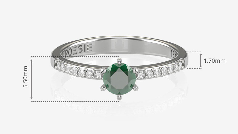 Anel de Noivado Solitaire I-Tv (medidas)