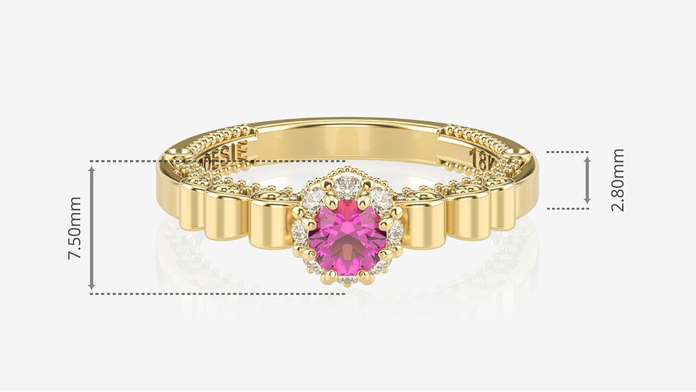 Anel de Noivado Impera II-Tu (medidas)