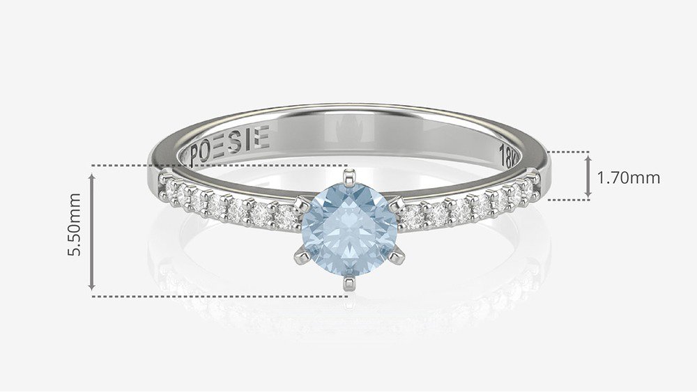 Anel de Noivado Solitaire I-Tp (medidas)