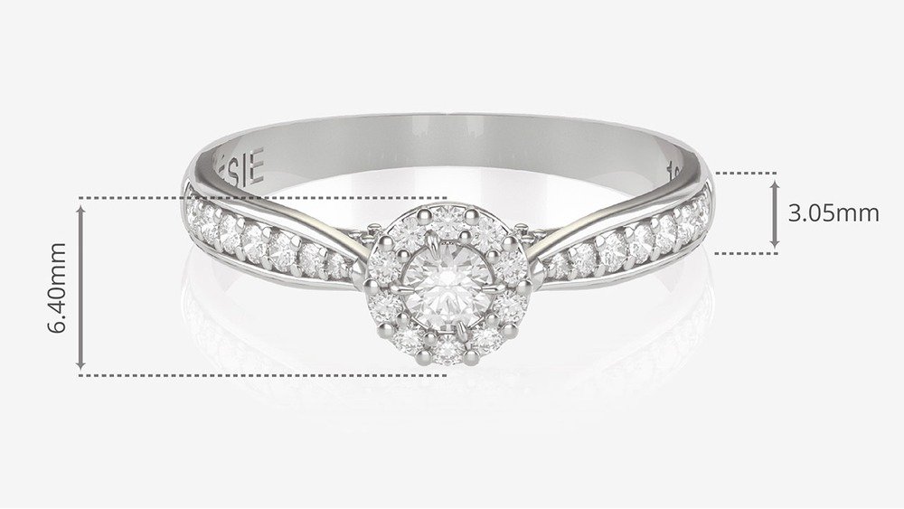 Anel de Noivado Uni I (diamantes de laboratório) (medidas)