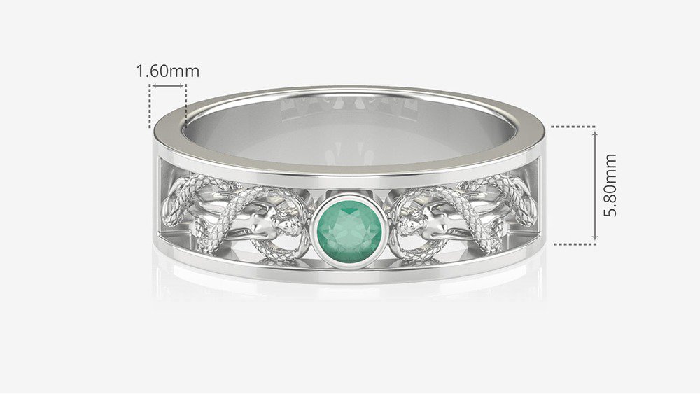 Anel de Formatura de Estética e Cosmética Hígia (Prata 925) (medidas)