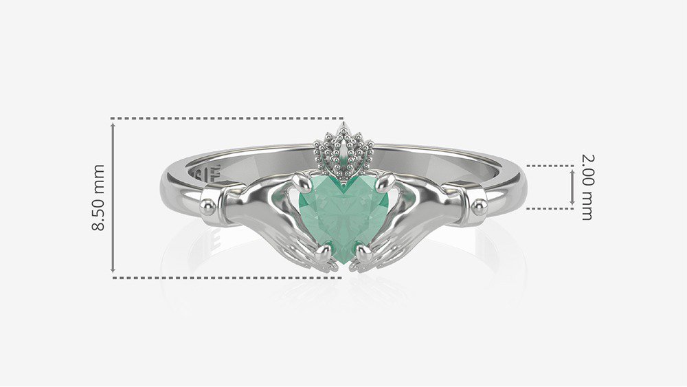 Anel Claddagh I-Es (medidas)