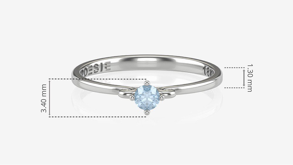 Anel de Noivado Koi I-Tp (medidas)