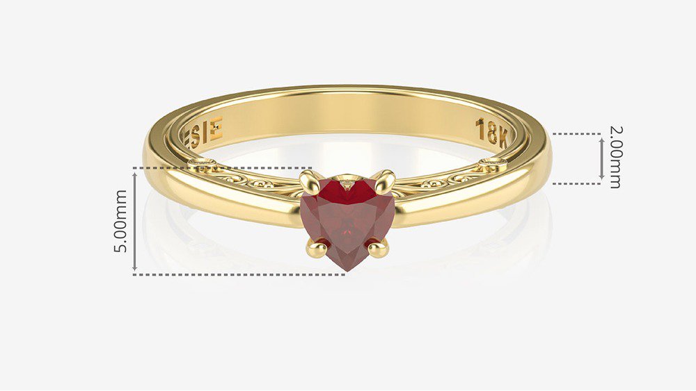 Anel de Noivado Lovely II-Ru (medidas)