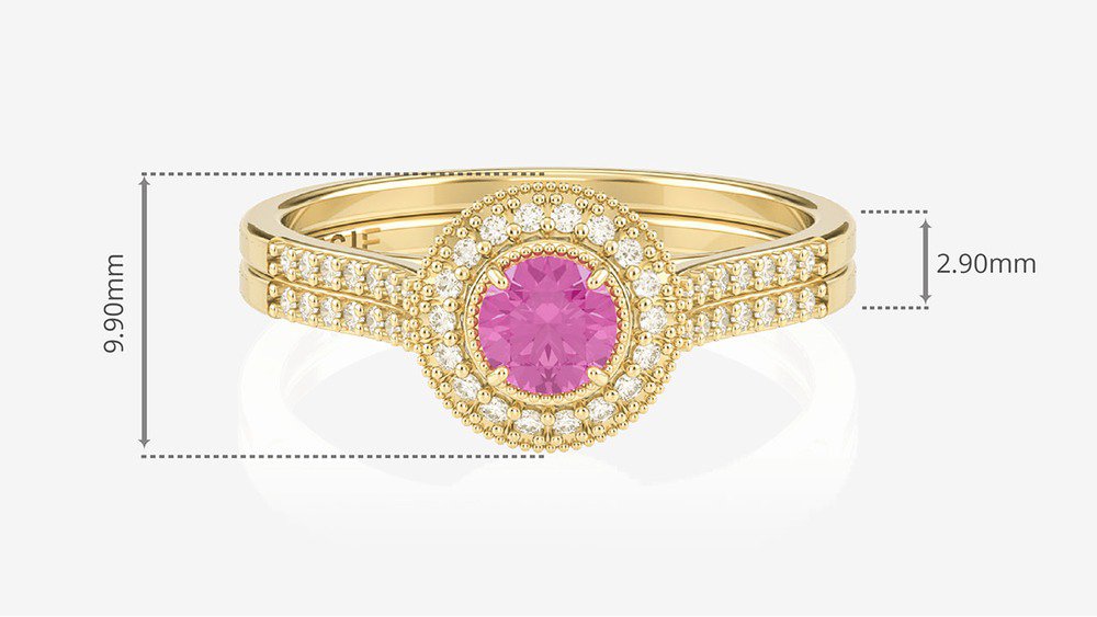 Anel de Noivado Enchanté II-Tu (medidas)