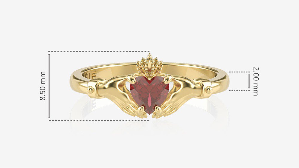 Anel Claddagh II-Ru (medidas)