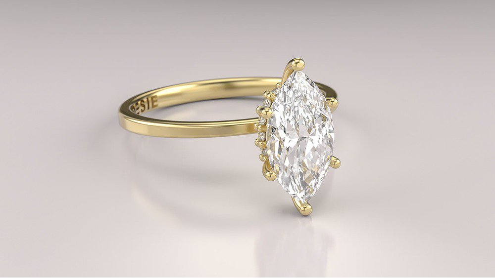 Anel de Noivado Aura Marquise II (diamantes de laboratório) (3)