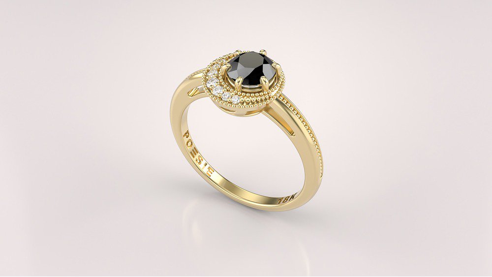 Anel de Noivado Dark Moon II (1)