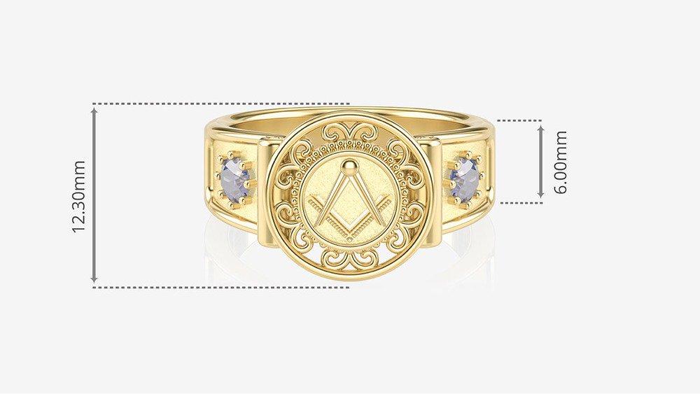 Anel de Formatura de Arquitetura Sinete II (medidas)