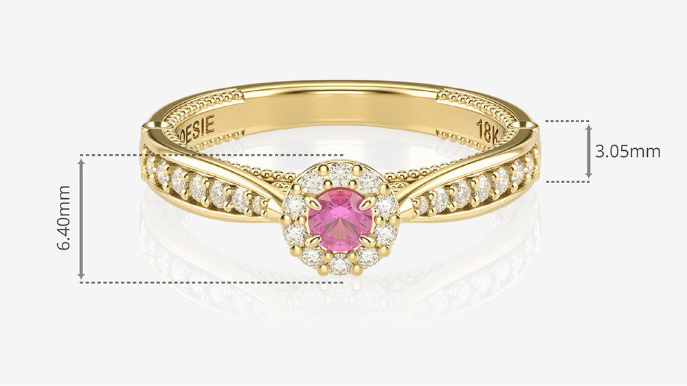 Anel de Noivado Uni Princess II-Tu (medidas)