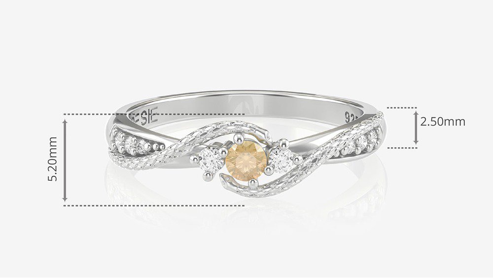 Anel de Formatura de Farmácia Angitia Prata (diamantes de laboratório) (medidas)