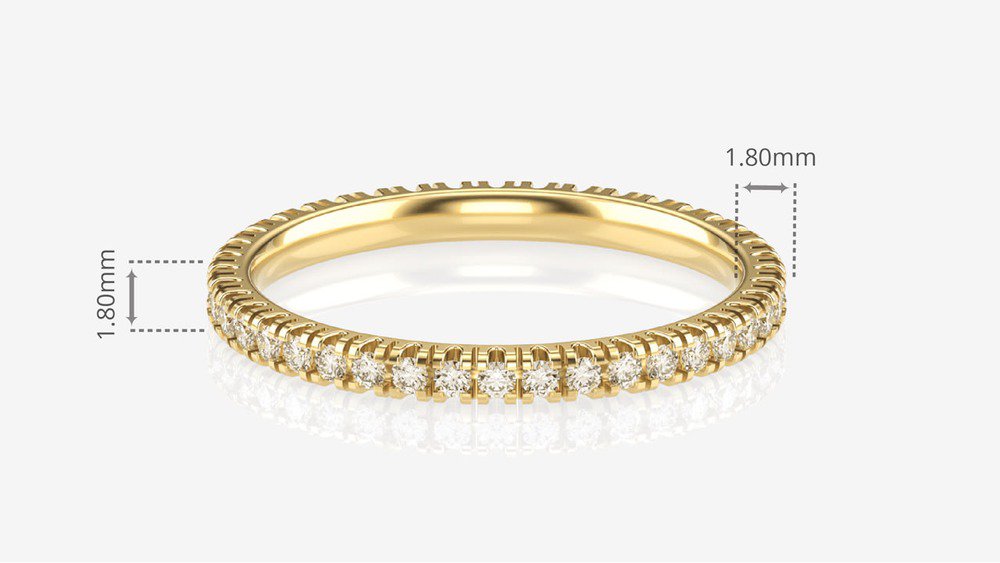 Aliança Eternity II (diamantes de laboratório) (medidas)