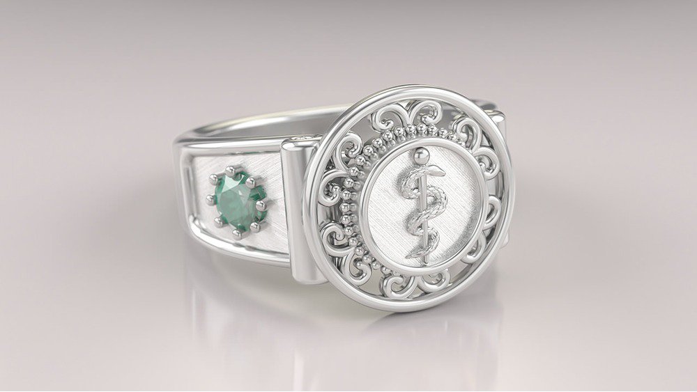 Anel de Formatura de Medicina Sinete (Prata 925) (3)